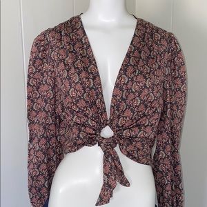 Paisley crop blouse